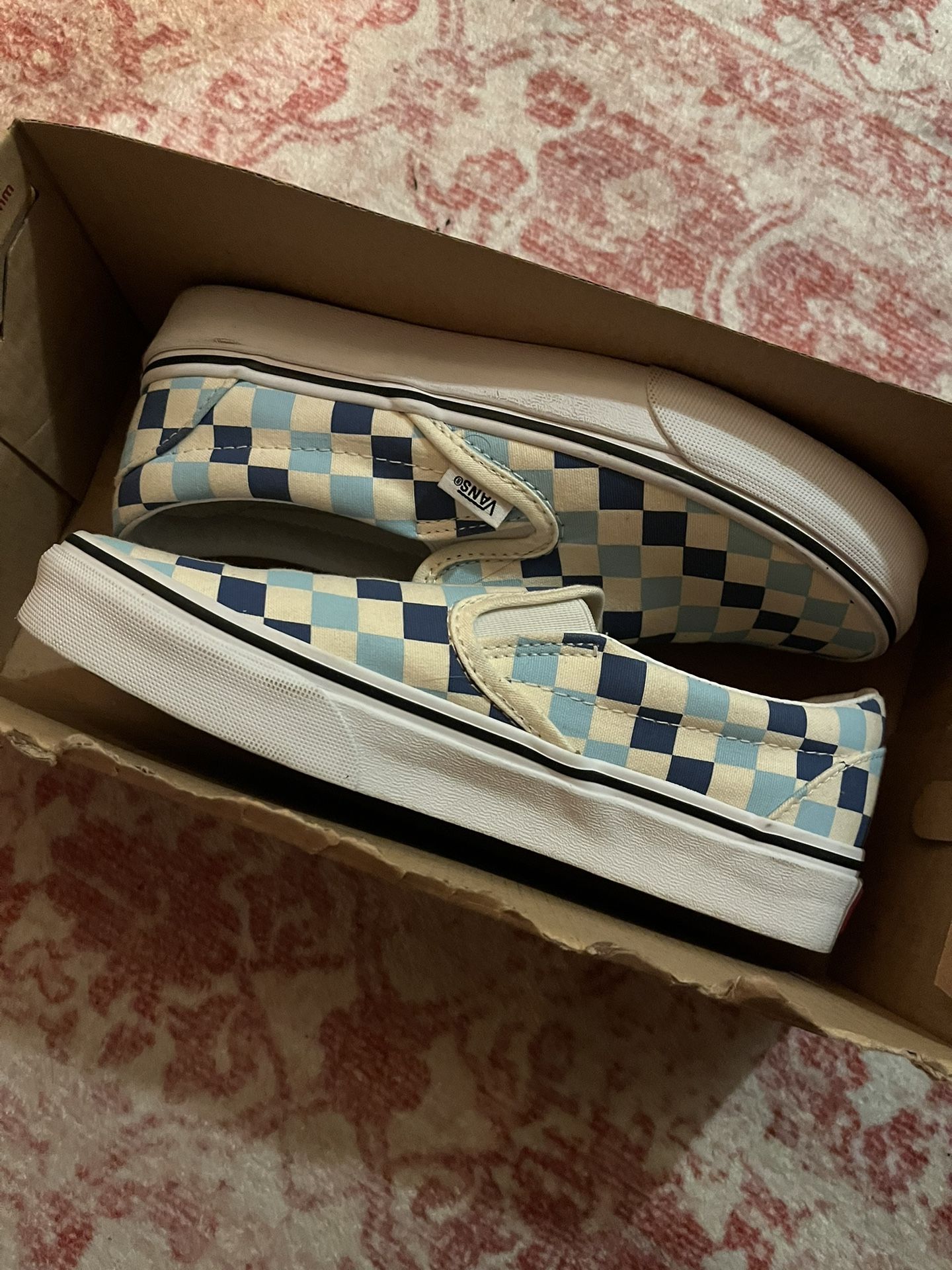 Blue Slip-On Checkered Vans