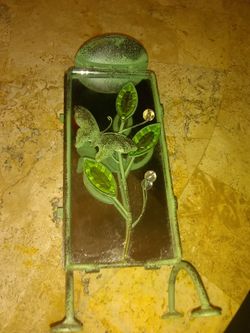 Mirrored candle holder with beautiful butterfly