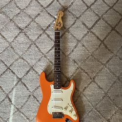 Rare Squire Korean Strat Guitar In Orange