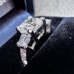 Engagement Diamond Ring Lab Grown Diamond Princess Cut 