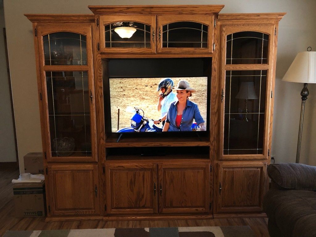 3 Piece Solid Oak Entertainment Center