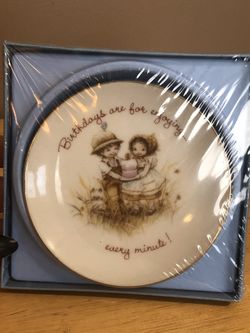 New birthday plate vintage