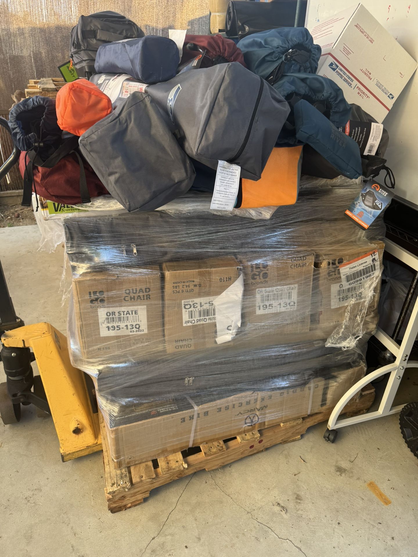Pallet Sale Outdoor Chairs Exercise Bike And More