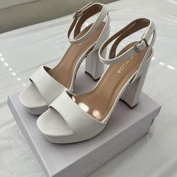 White Open-toed Heels