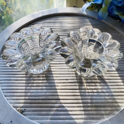 Set Of Two Crystal Candle Stick Holders