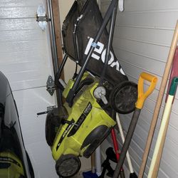 Ryobi Electric Lawnmower With 3 40V Batteries