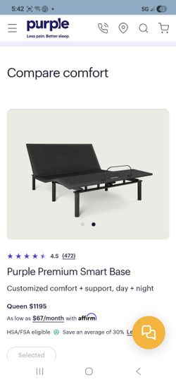 Cal King Purple Brand Smart Base 