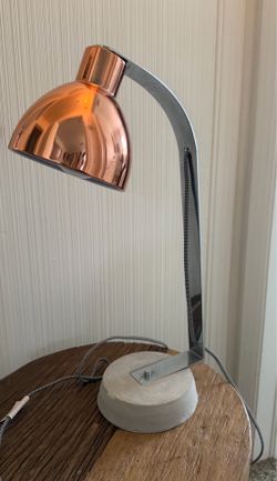 Modern Copper & Concrete Desk Lamp – Industrial Style