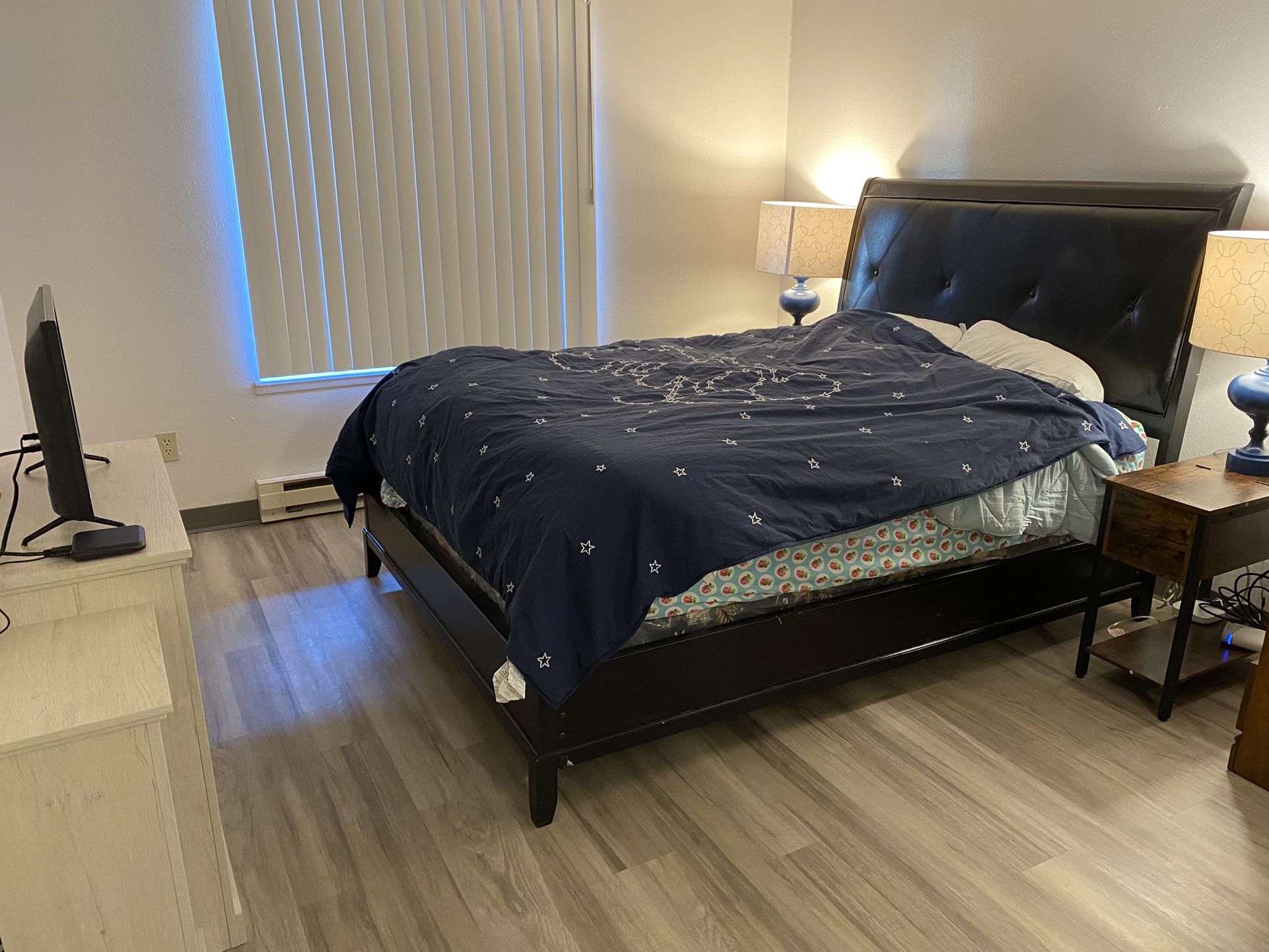 Bed- Headboard, Footboard, Sides. Complete Frame