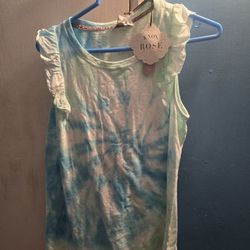 Knox Rose Blue White And Green Tye Dye Shirt Size L New