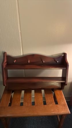 Wooden hanging shelf/wall rack
