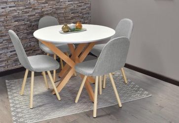 Round Dining Table and 4 Chairs Set