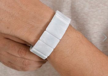 Natural Jade Block Stretch Bracelet