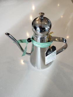 Balduzzi Stainless Steel Oil Can - 0.7 Liter Olive Oil Dispenser, New with Tags