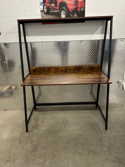 Ladder Desk with Top Shelf