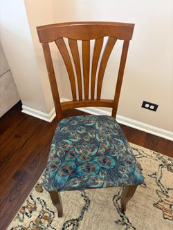 Dining room chairs wooden seat, set of 6