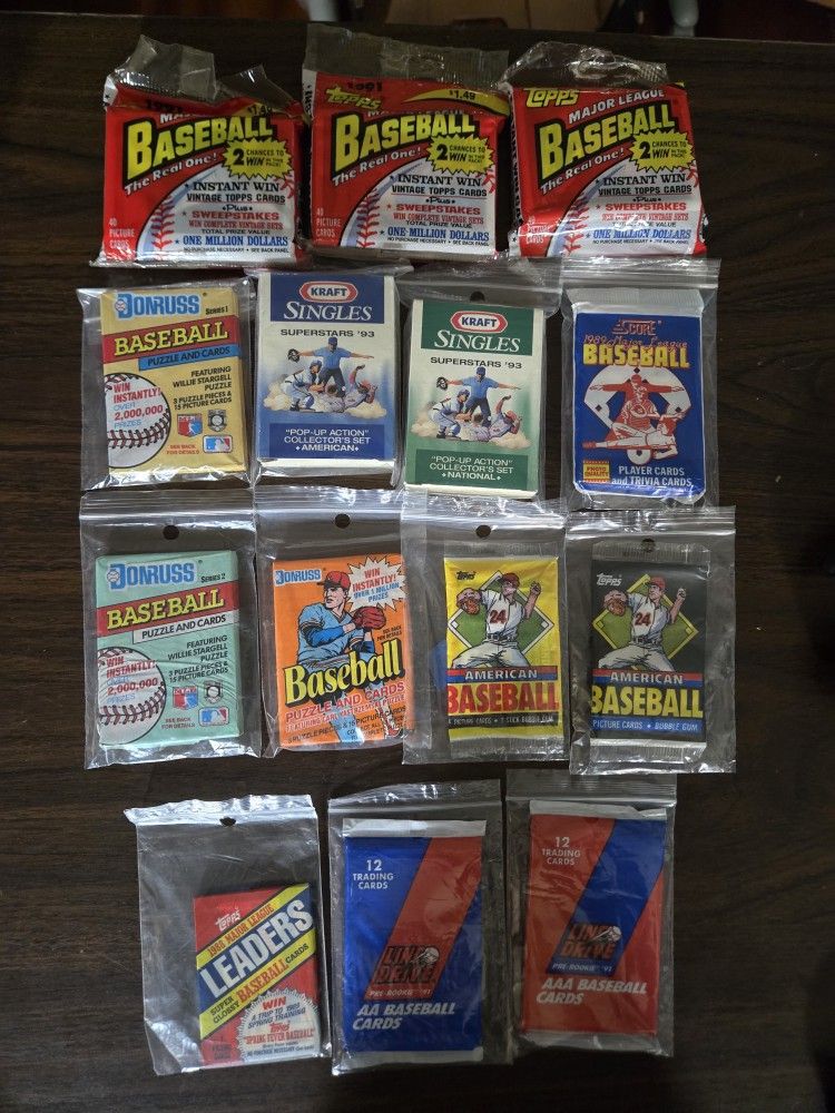 14 Vintage Baseball Card Packs