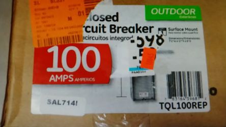 GE TQL100REP Circuit Breaker enclosure 240V 100A