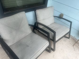 Outdoor Patio Chairs with Cushions – Set of 2