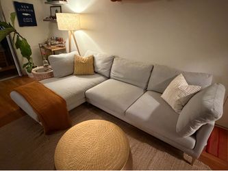 Light Gray L-Shaped Sectional Sofa – 102”