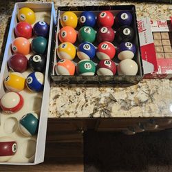 Pool Table Balls & Chalk - 2 Sets