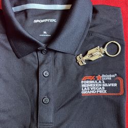 FORMULA 1 LAS VEGAS GRAND PRIX POLO TSHIRT ‼️ FREE 2024 KEYCHAIN ‼️ RARE - UNIQUE CHRISTMAS GIFT Here ... PRICE Is FIRM ‼️