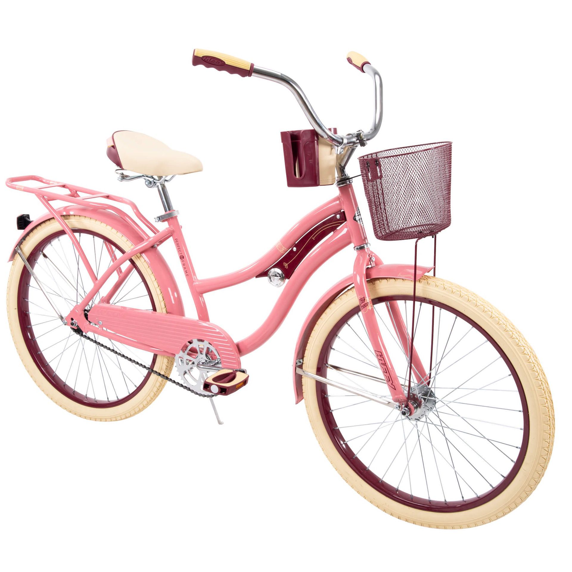 Huffy 24" Nel Lusso Girls' Cruiser Bike with Perfect Fit Frame, Pink