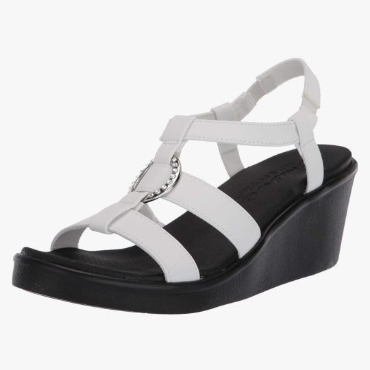 【新品】スケッチャーズ RUMBLE ON DANCING AWAY 白 23 Skechers Women's Rumble on-Dance Away Wedge Sandal for Sale