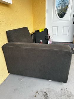 Gray Fabric Armless Chaise Lounge Chair
