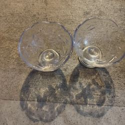 1 Glass Bass And 2 Small Antique Bowls Home Decor