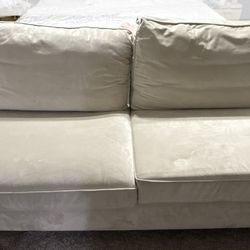 Comfy cream velvet couch