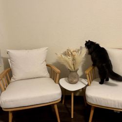 2 Chairs With Leg Rests