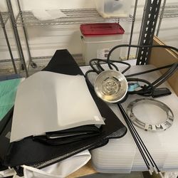  2 broncolor Litos 2400J Light Lamps With Bulb Soft Box Stand