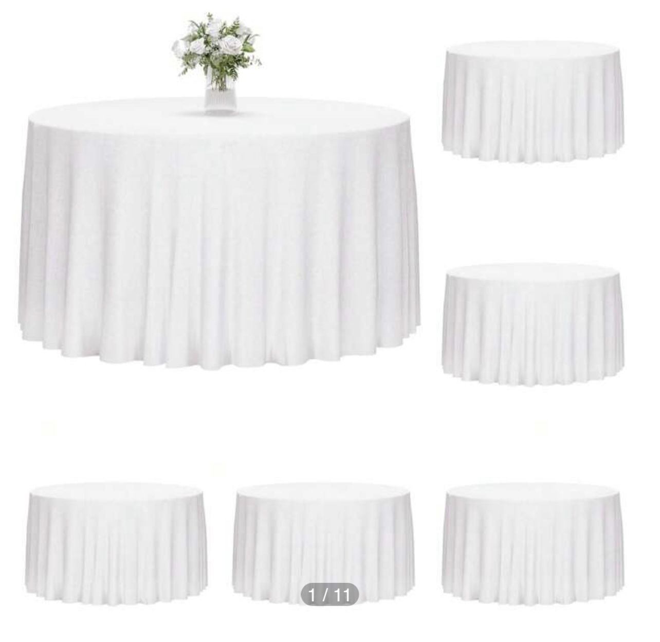 6 White Table Cloth  New 