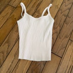 Baby pink ribbed scoop neck tank top size xs