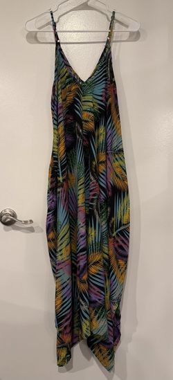 Tropical Wide Leg Handkerchief Jumpsuit - Size OS