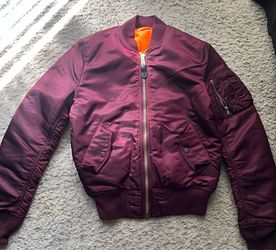Alpha Industries MA-1 Bomber Jacket in burgundy, size XS