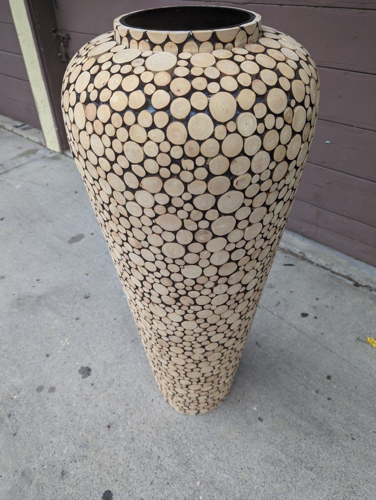 Flower Vase Real Wood 