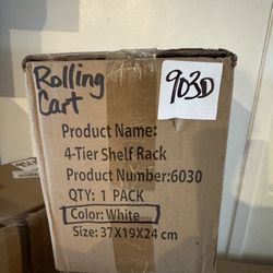 Calmootey 4-Tier Rolling Utility Cart with Drawer, Multifunctional Storage Organizer with Plastic Shelf & Metal Wheel, Storage Cart for Kitchen,Bathro