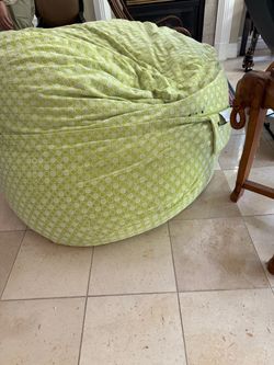 Lovesac SuperSac cover. It features an apple green fabric