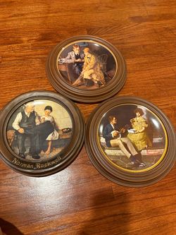 Norman Rockwell Plates with Frames