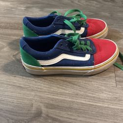 Kids Vans Blue And Red And Green