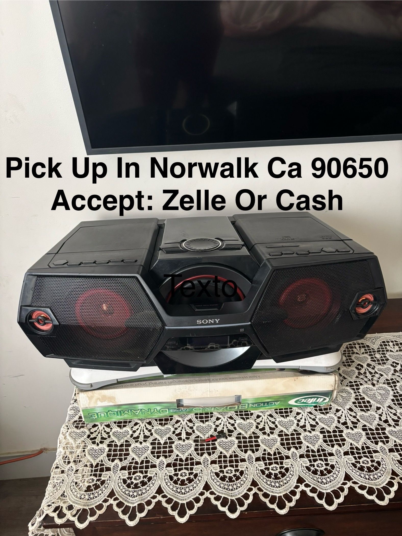 Sony ZS-BTG900 Portable NFC Bluetooth Wireless Boombox Speaker System