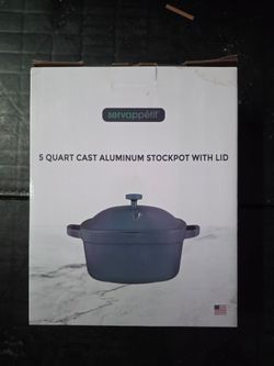 5qt cast aluminum stockpot with lid