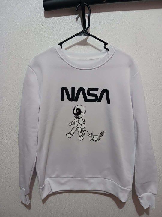 Men Letter & Spaceman Print Thermal Lined Sweatshirt