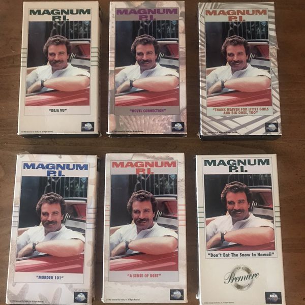 6 MAGNUM P.I. TOM SELLECK VHS MOVIES EXCELLENT PLAYING CONDITION!