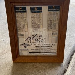 AJ Griffin Oakland A's ALDS 2013 Signed With Orignal 3 Tickets