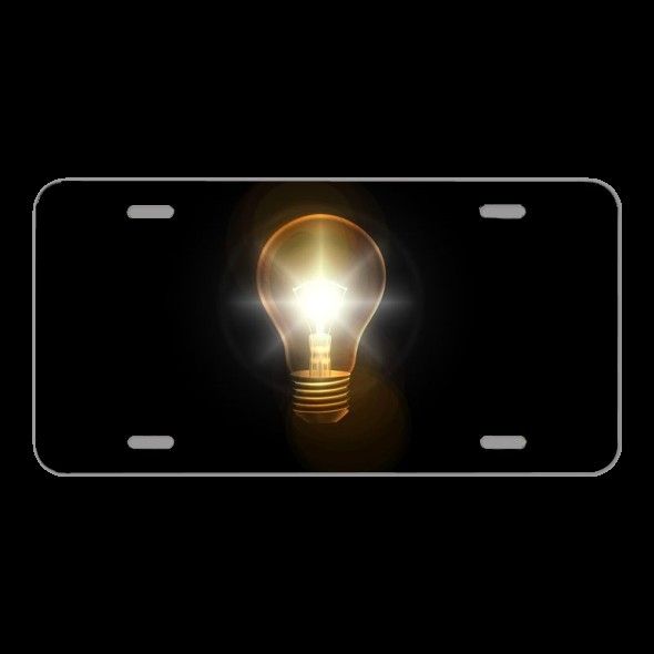 License Plare Novelty Car Front Light Bulb Think Idea Solution