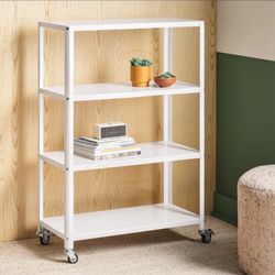 4 Shelf Metal Rolling Bookcase Room Essentials 
