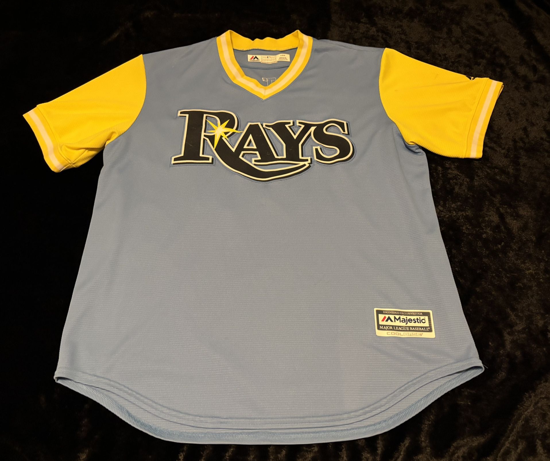 Mens Large 2018 Tampa Bay Rays Tommy Pham “Phamtastic” Rare Jersey